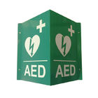 Πλαστικό σημάδι 3 τρόπων PVC του AED, εκτύπωση Β συνήθειας διαμορφωμένο σημάδι AED πρώτων βοηθειών