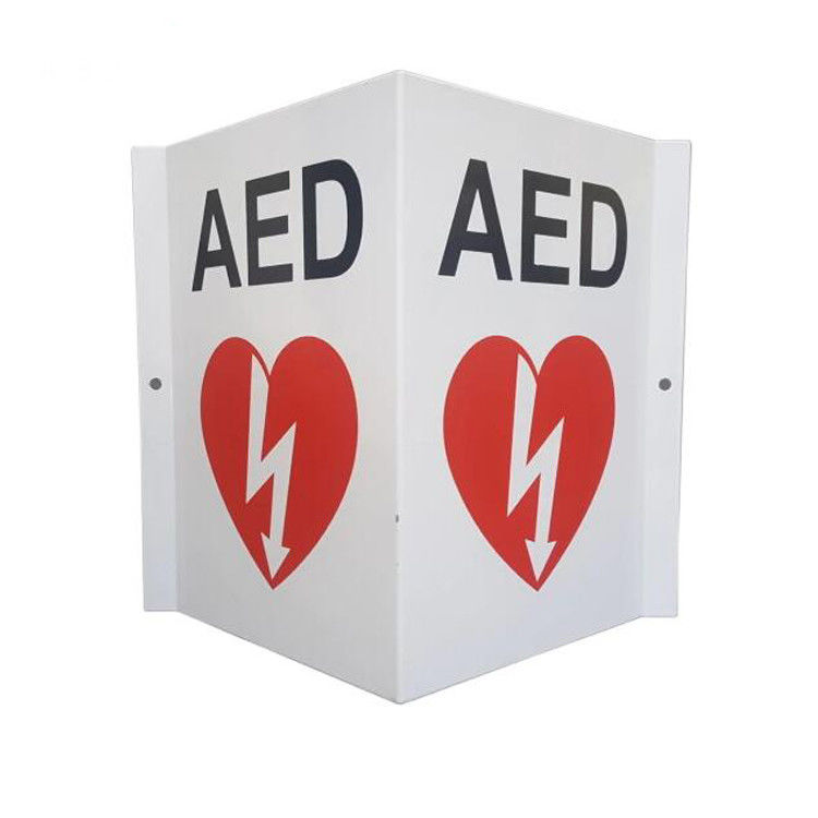 Durable Plastic / Metal AED Wall Sign With Excellent Anti Fading Ability