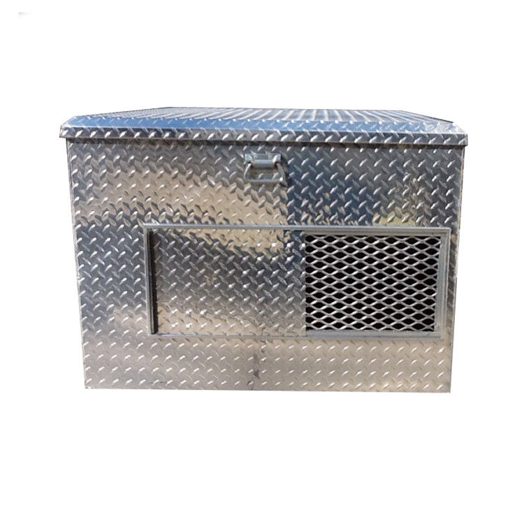 Diamond Plate Aluminum Double Dog Box With Storage Compartment