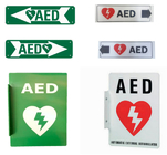 Άσπρο πράσινο AED έκτακτης ανάγκης Defibrillator σημαδιών σημάδι Restarter καρδιών συνήθειας Defibrillator
