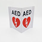 Τριγωνικό άσπρο σημάδι τοίχων AED, πλαστικό σημάδι AED πρώτων βοηθειών μορφής Β
