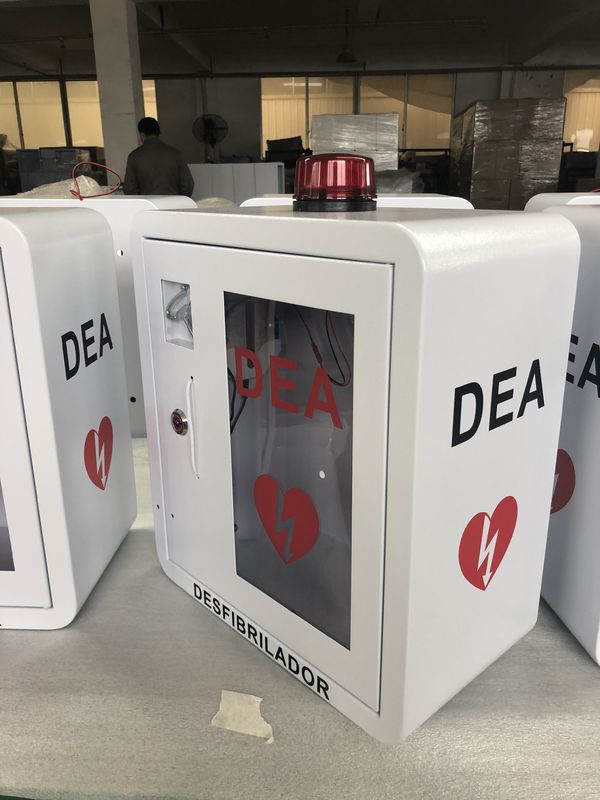 Κυρτή γωνιών υψηλή ασφάλεια κιβωτίων AED Defibrillator τοποθετημένη τοίχος για εσωτερικό