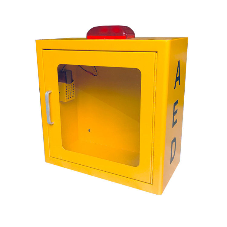 Κίτρινα ανησυχημένα χρώμα Defibrillator γραφεία AED με το φως στροβοσκόπιων