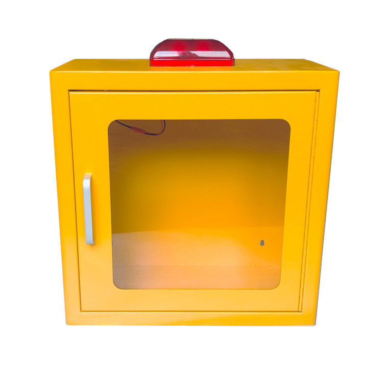 Κίτρινα ανησυχημένα χρώμα Defibrillator γραφεία AED με το φως στροβοσκόπιων